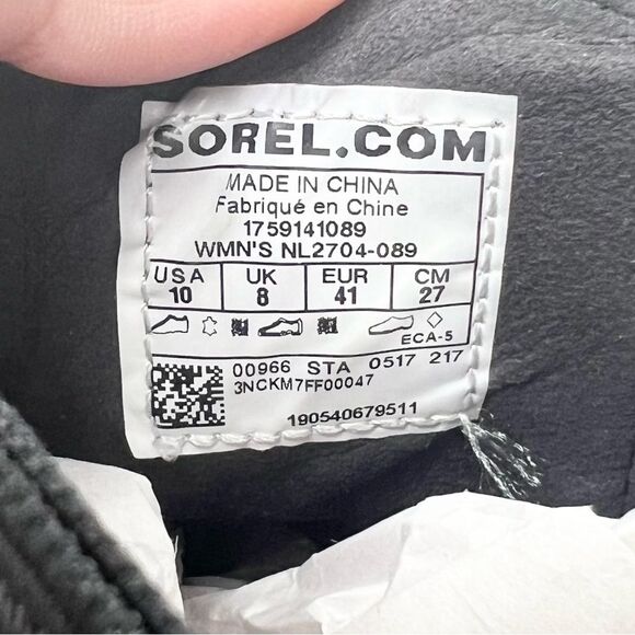 Sorel Lea leather wedge ankle boot booties gray factory distressed round toe - Picture 8 of 9